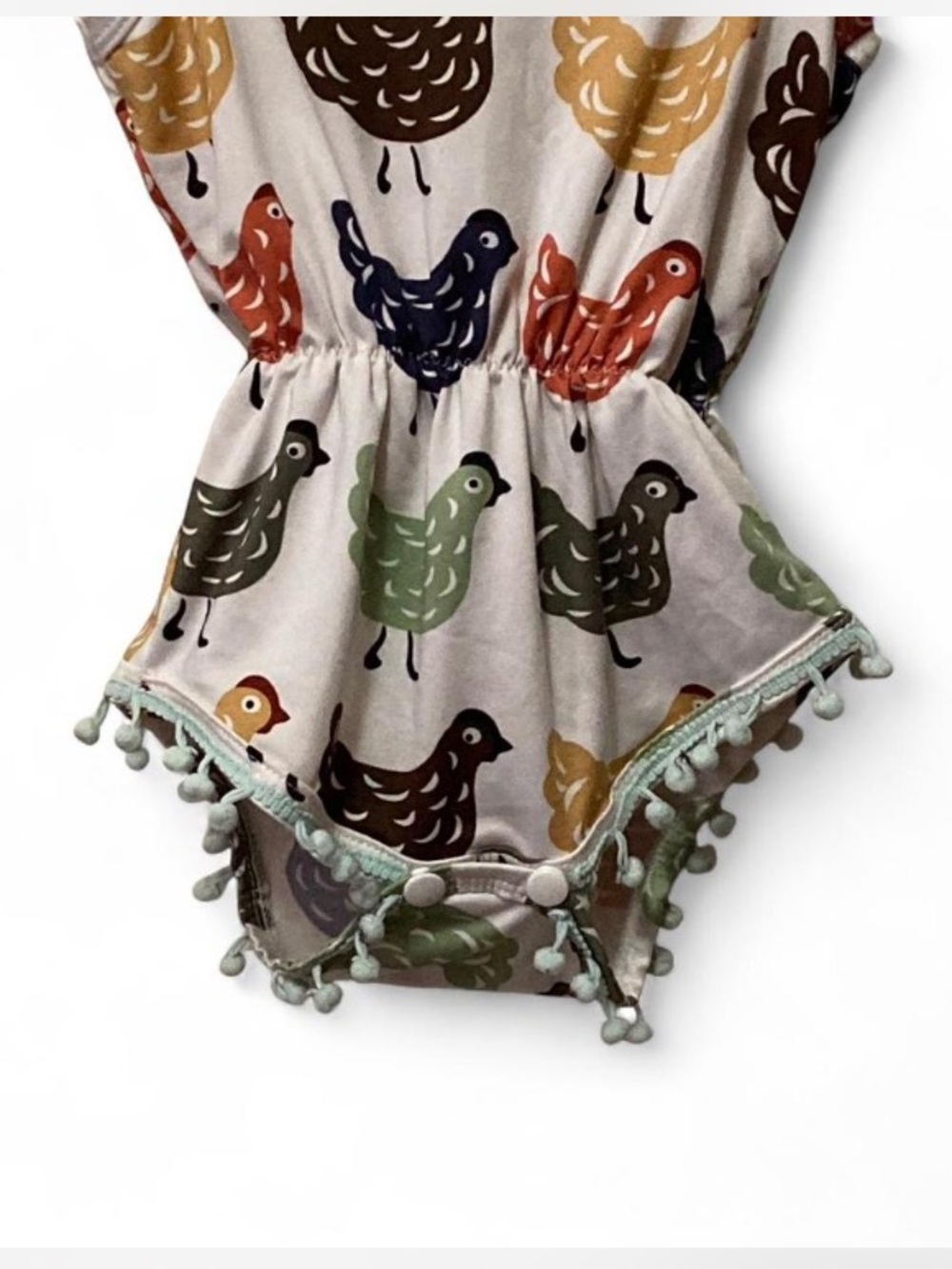 Colorful Chicken Fringe Romper - Picture 3 of 4